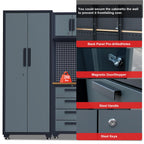 6-Pack Garage Storage Cabinet System with Workbench and Pegboard