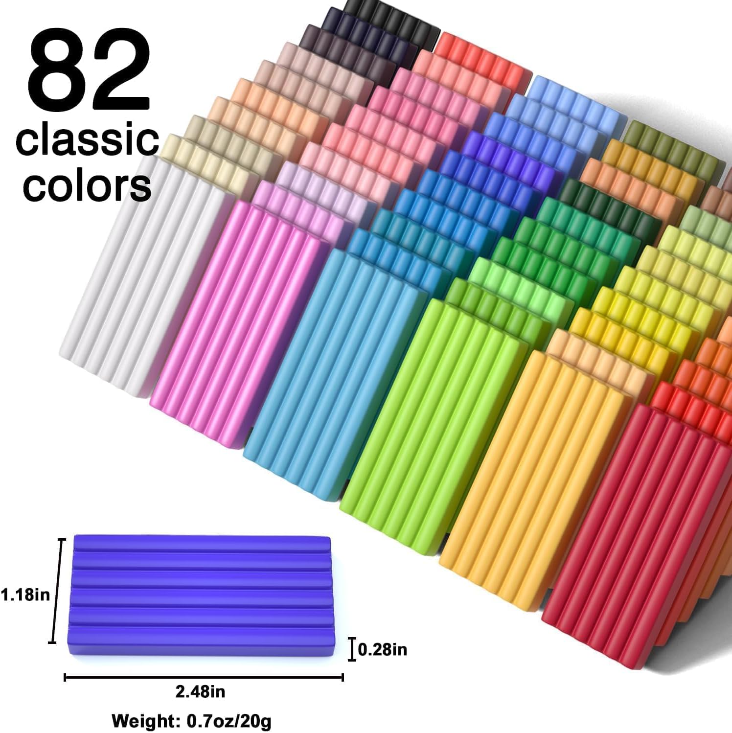 82 Colors Polymer Clay Kit, Oven Bake Clay for Kids, 19 Sculpting Tools, 16 Accessories, Non-Toxic, Non-Sticky DIY