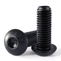 M12-1.75 x 20mm 6pcs Button Head Socket Cap Screws, M12 x 1.75 Bolts, 10.9 Grade Alloy Steel, Black Oxide Finish, Metric Allen Drive, Full Thread