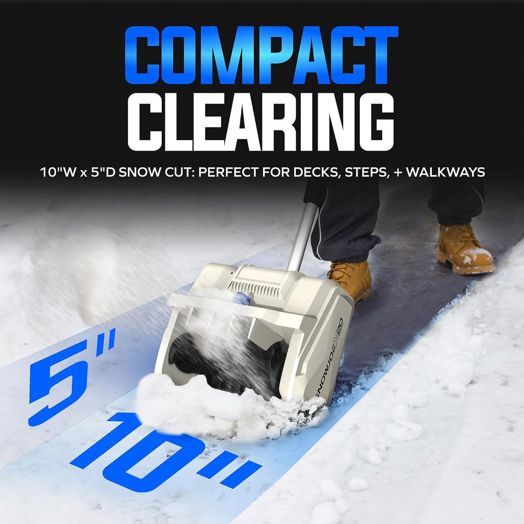 Cordless Electric Snow Shovel with Adjustable Handle, X20-SNOW-5A | Battery Kit, Charger, 10-Inch Clearing Path, Up