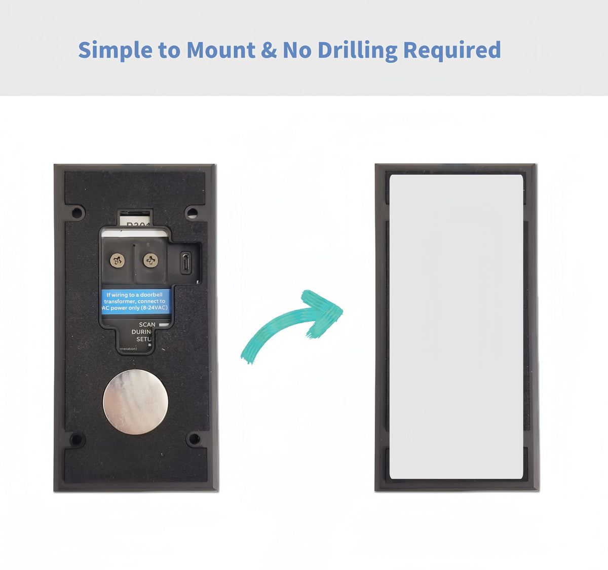 Double Sided Tape for Ring Video Doorbell (2nd Generation), Mounting Tape (No Drilling Required) 5 Pack