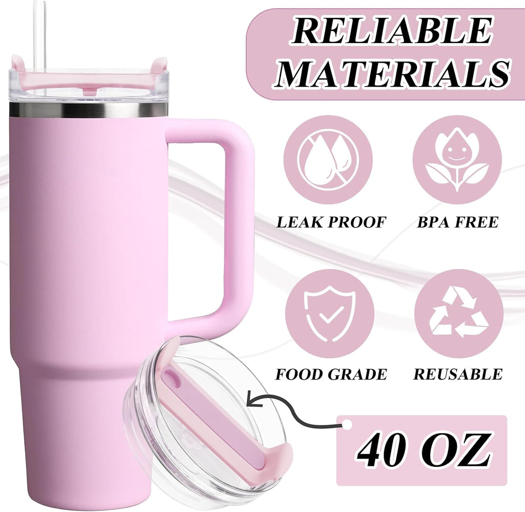 40oz Tumbler Lid Compatible for Stanley, 2 Pack Replacement Tumbler Lids Fit for Stanley Quencher 2.0 Tumbler 40 OZ