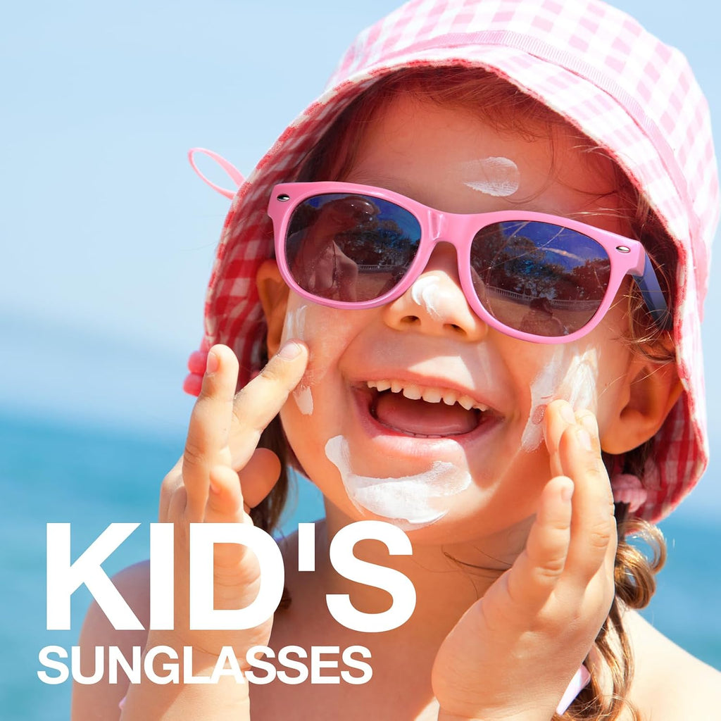 Kids Sunglasses Polarized UV400 TPE with Strap for Boys Girls RBK004 | Flexible rubber frame with UV protection and