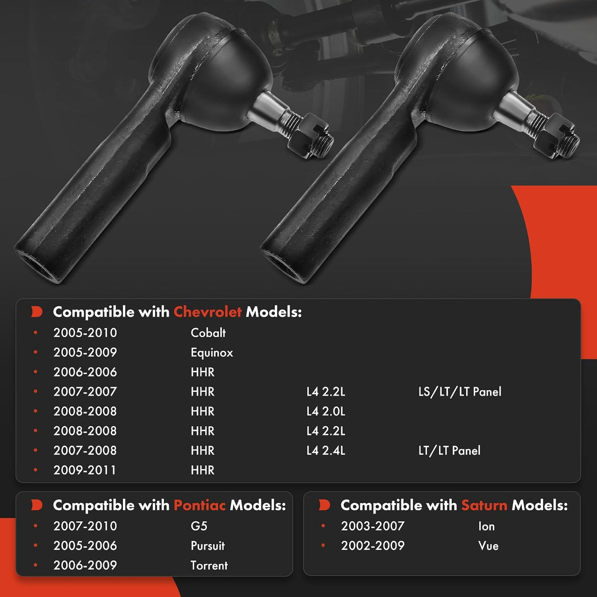 A-Premium Front Outer Tie Rod End, Compatible with Chevrolet