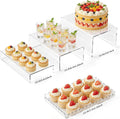 Acrylic Buffet Risers, Food Risers for Buffet Table, Clear Acrylic Risers Display Stand with U Shaped for Catering