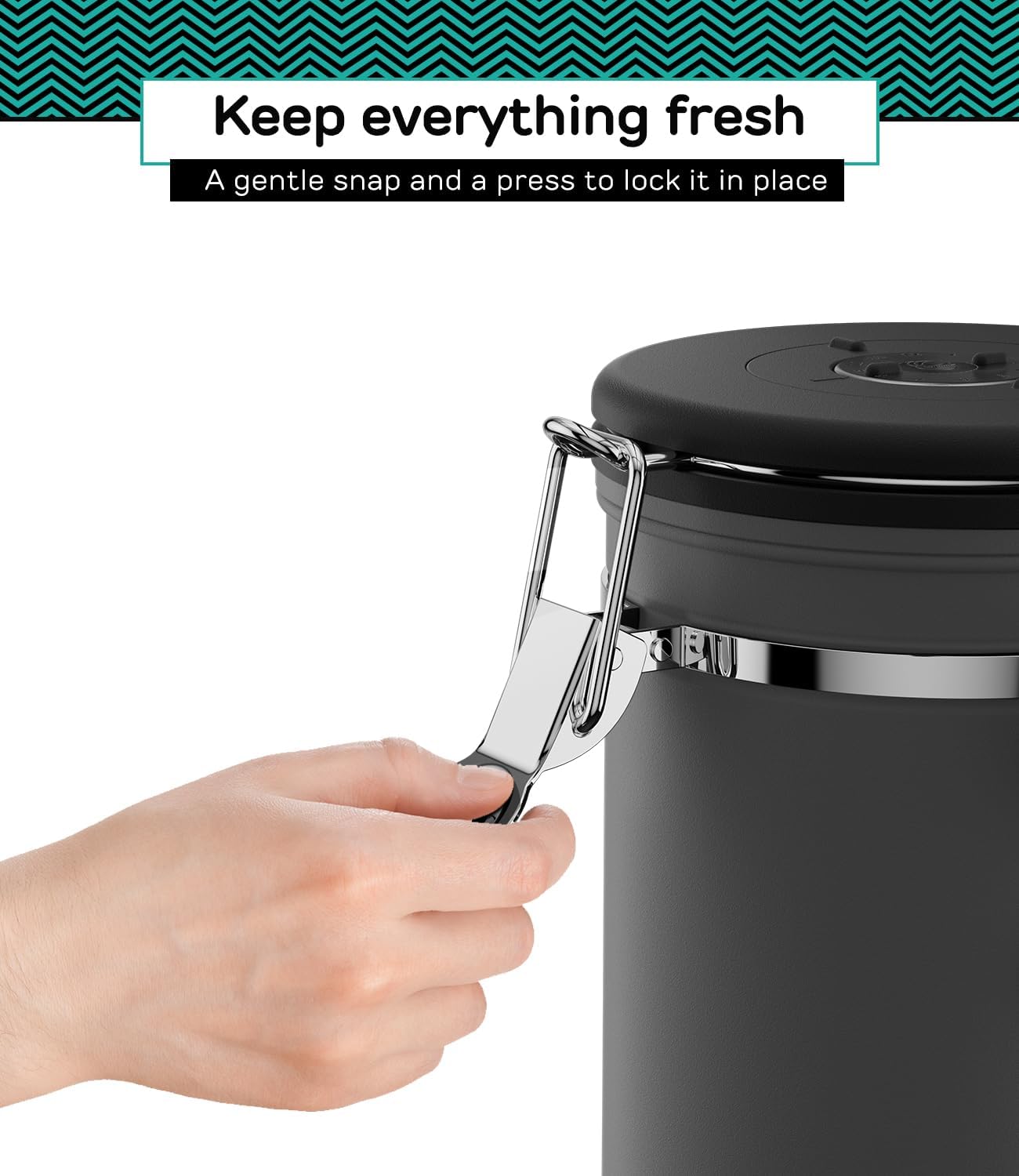 Coffee Canister, 11oz Airtight Stainless Steel Kitchen Food Storage Container with Date-Tracker, CO2-Release Valve