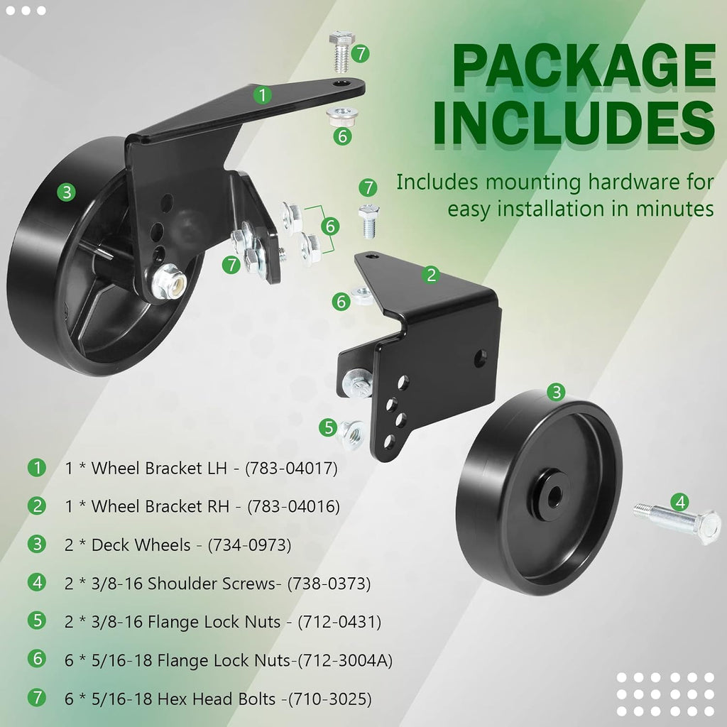 OEM-190-183 Lawn Tractor Deck Wheel Kit for MTD 38" & 42" Deck 2009 & Prior