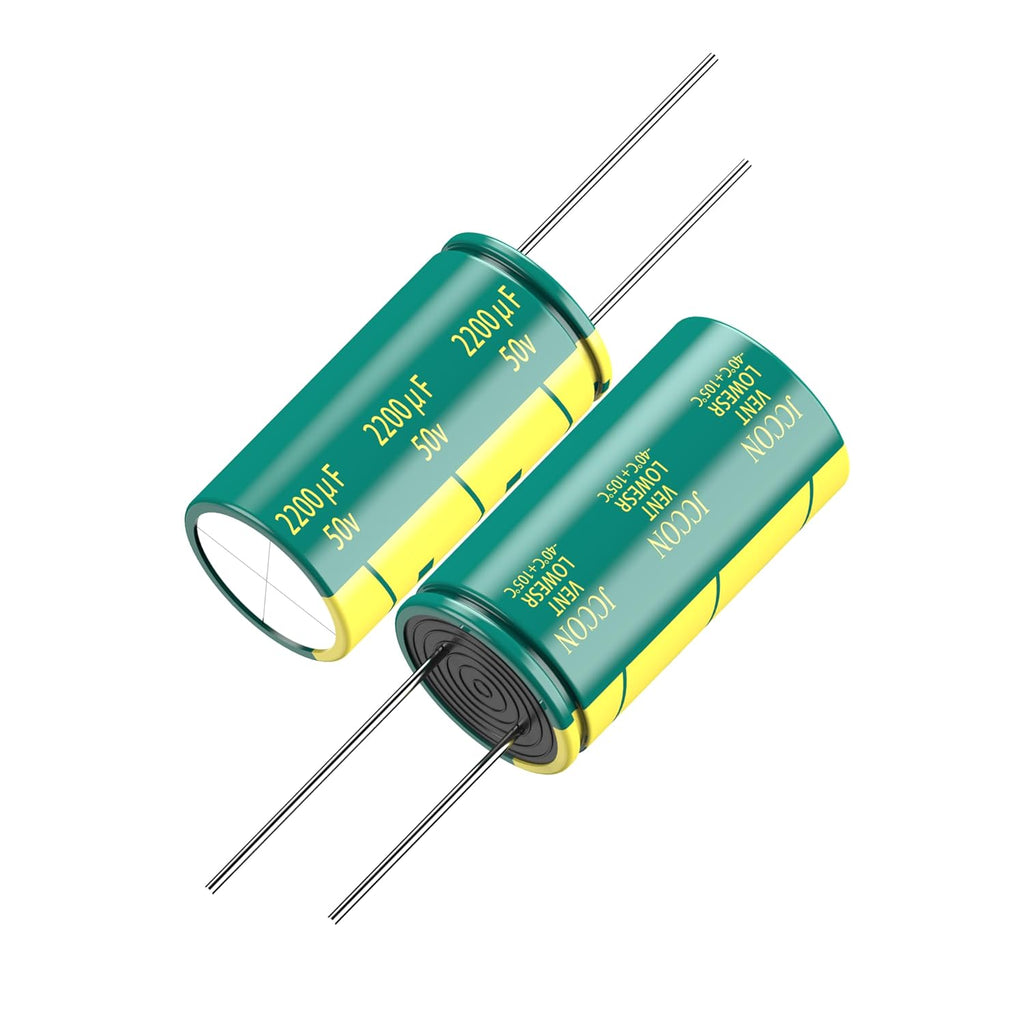 2-Pack 50V 2200uF Premium Quality Low ESR Electrolytic Capacitors 16x30mm (0.63x1.18in), 50Volt 2200MFD High-Frequency Caps with Superior Performance