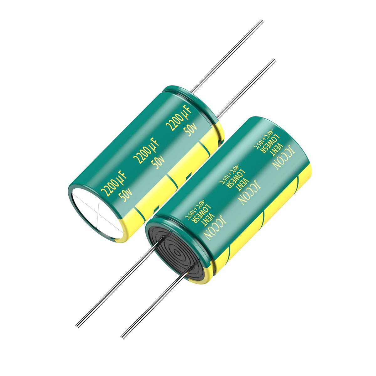 2-Pack 50V 2200uF Premium Quality Low ESR Electrolytic Capacitors 16x30mm (0.63x1.18in), 50Volt 2200MFD High-Frequency Caps with Superior Performance
