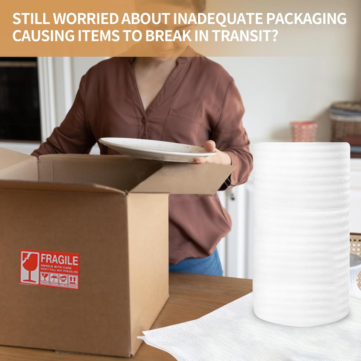 15 "Wide X 160'Length Packing Foam Rolls,Large Foam Wrap Rolls. | Rolls, Moving, Shipping, Glasses, China, Dishes
