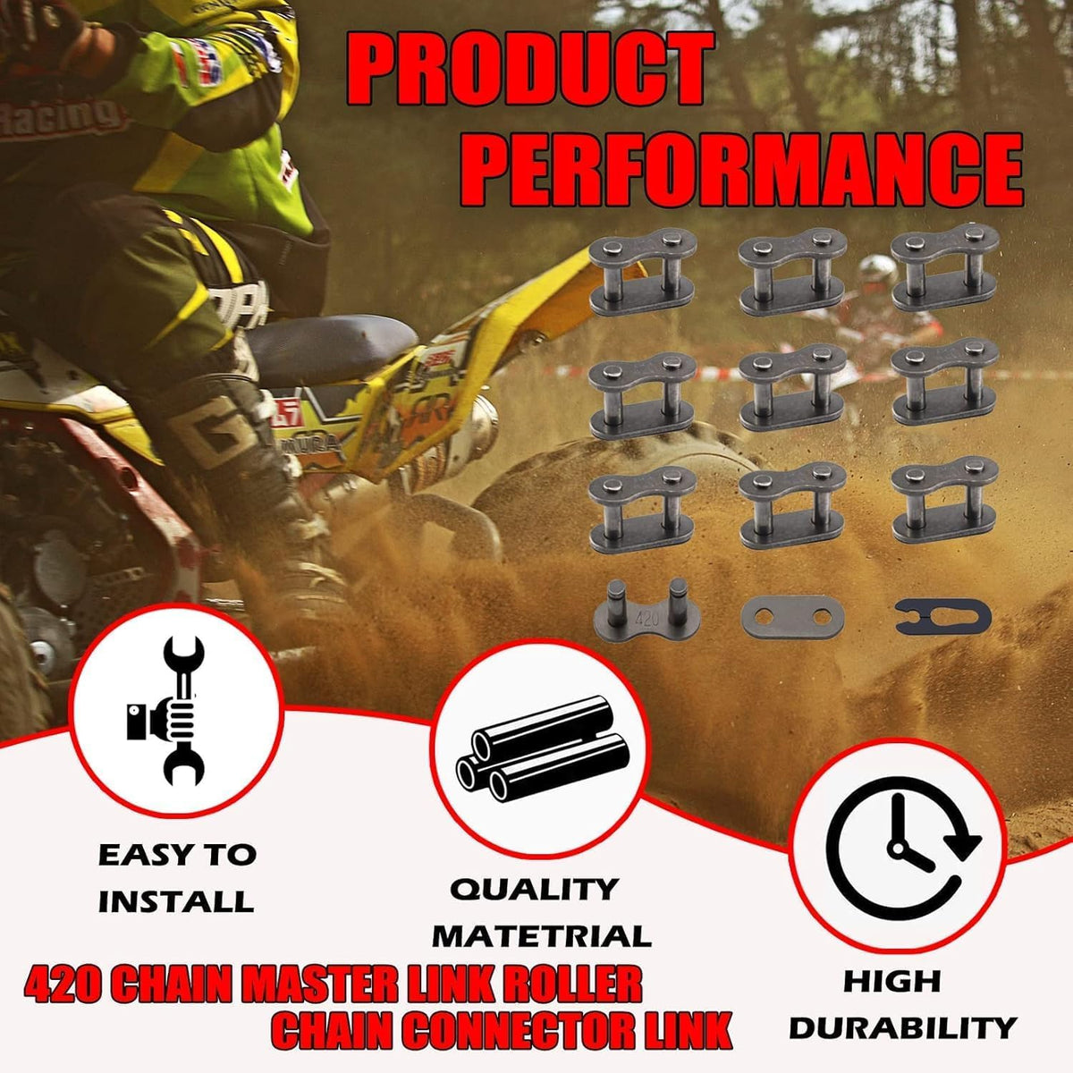 #420 Chain Master Link Roller Steel Alloy Roller Chain