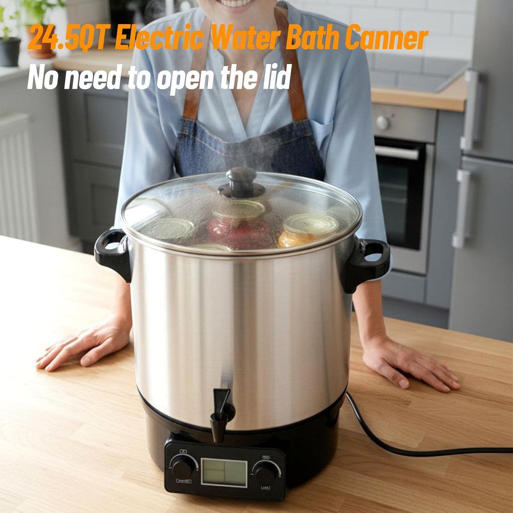 24.5QT Electric Water Bath Canner – Digital LCD Adjustable 86-212°F Timer