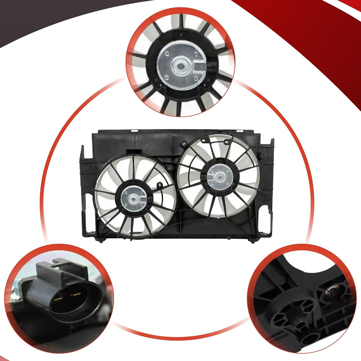 PartsFlow Radiator Condenser Cooling Fan Assembly for 2013 2014 2015 2016 2017 2018 Toyota RAV4 2.5L 621-557 623290