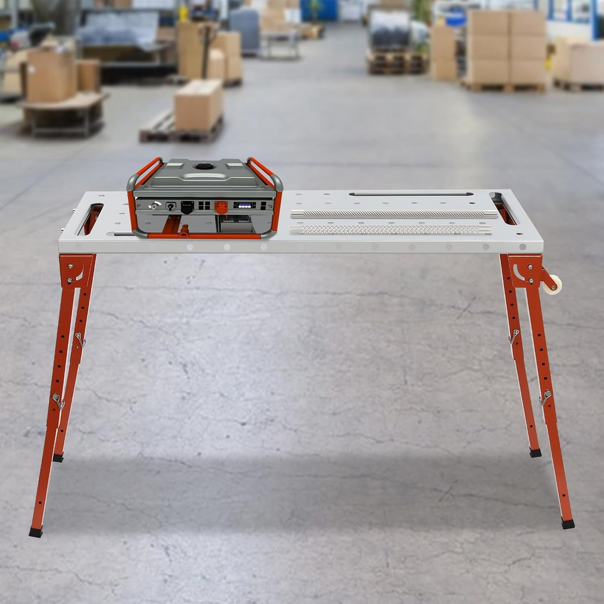Portable Welding Table, Work Fabrication Universal Table with Casters, Height Adjustable Portability 1000lbs Loading