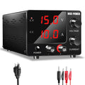 NICE-POWER DC Power Supply Variable 0~30V 0~10A, 3-Digits LED Display Current and Voltage Adjustable 150W Fixed with Encoder DC Bench Power Supply 15V 10A/30V 5A,Electroplating DIY etc PSU