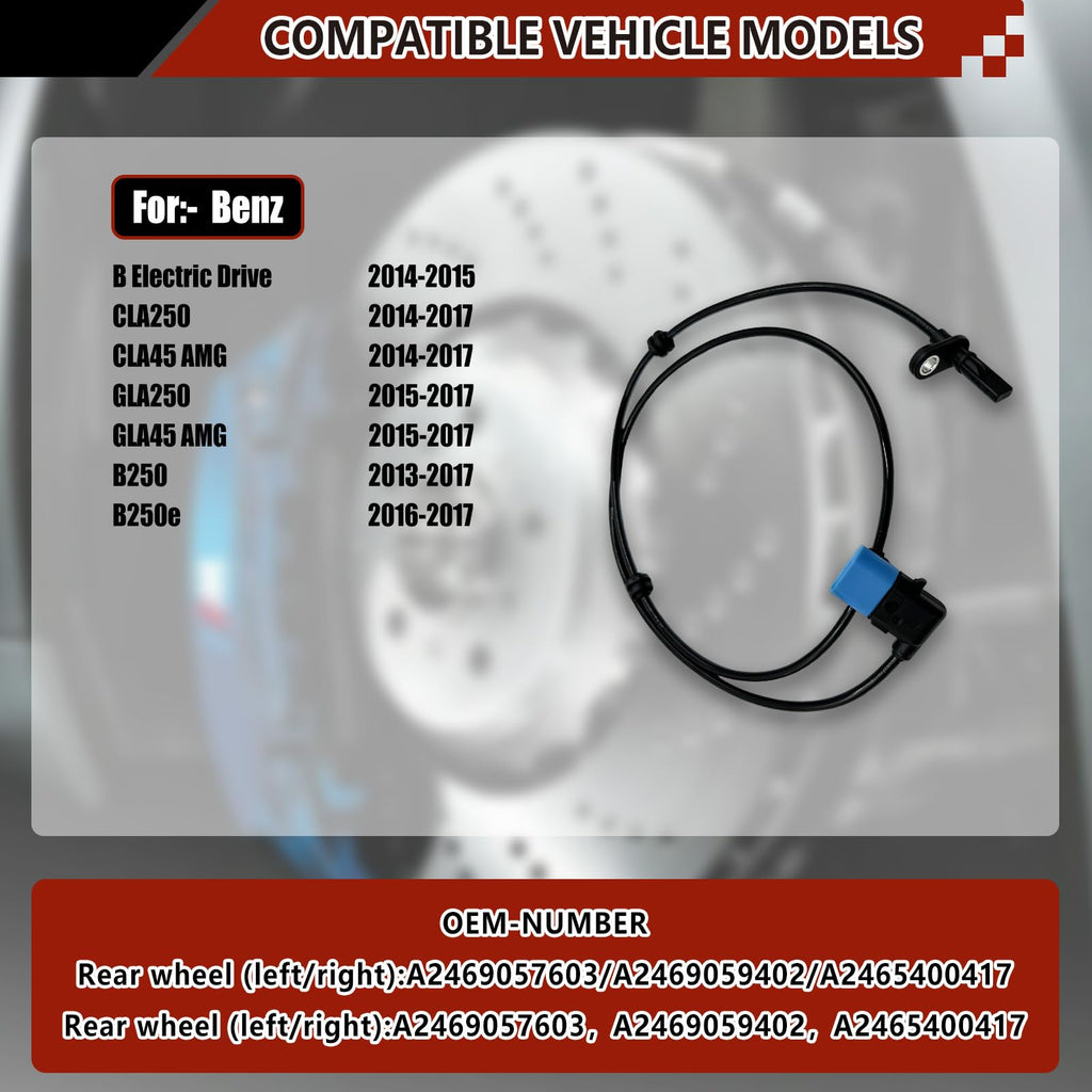 A2469057603 Rear ABS Wheel Speed Sensor Set 2PCS