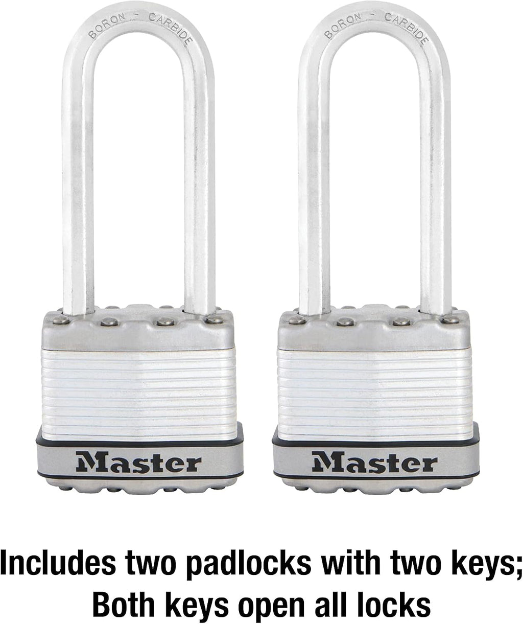M1XTLJ Magnum Heavy Duty Padlock with Key, 2 Pack Keyed-Alike