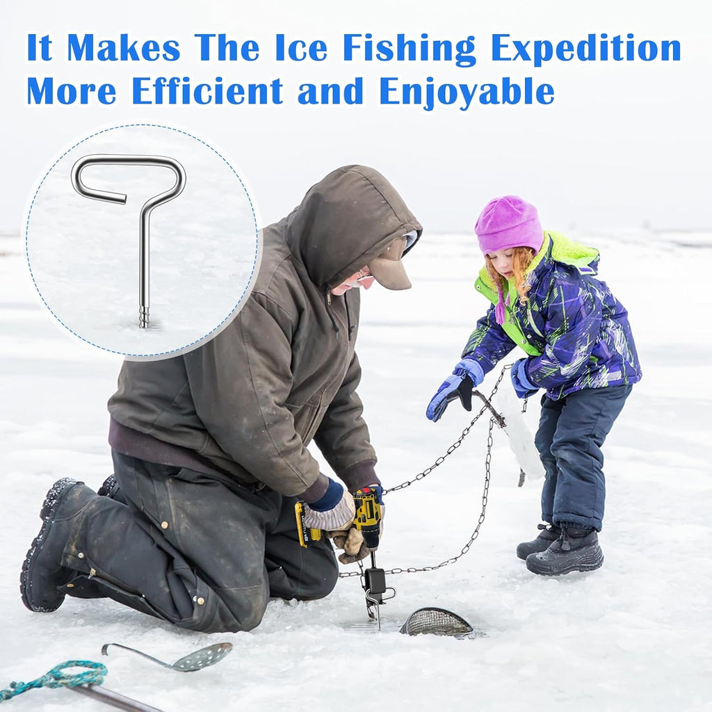 14 PCS Ice Anchor Drill Adapter Kit Universal Ice Anchor Tool Auger Ice Fishing Anchor Adapter Ice Shanty Anchors for