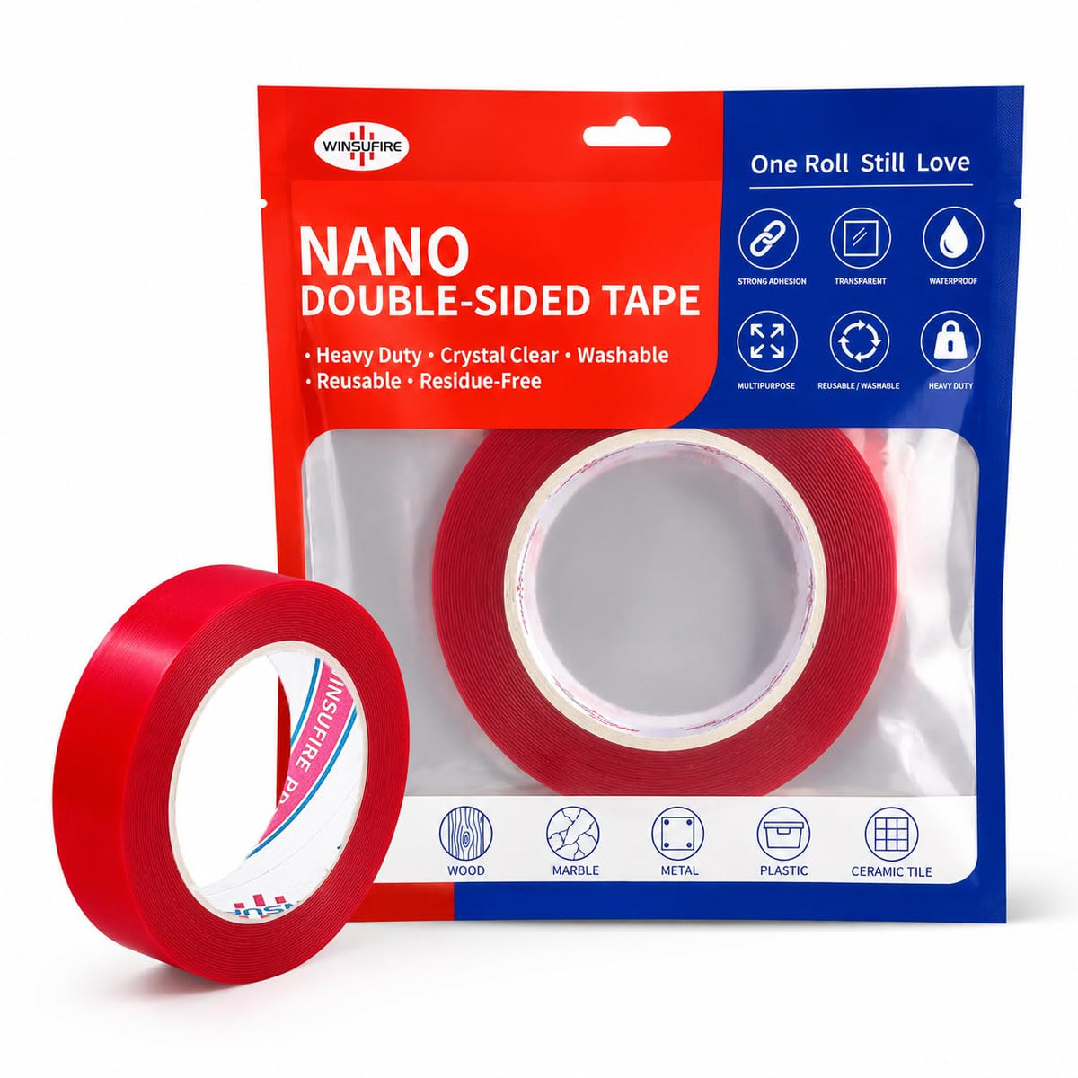 ClearNano Double Sided Tape High Viscosity 1 inch 20FT