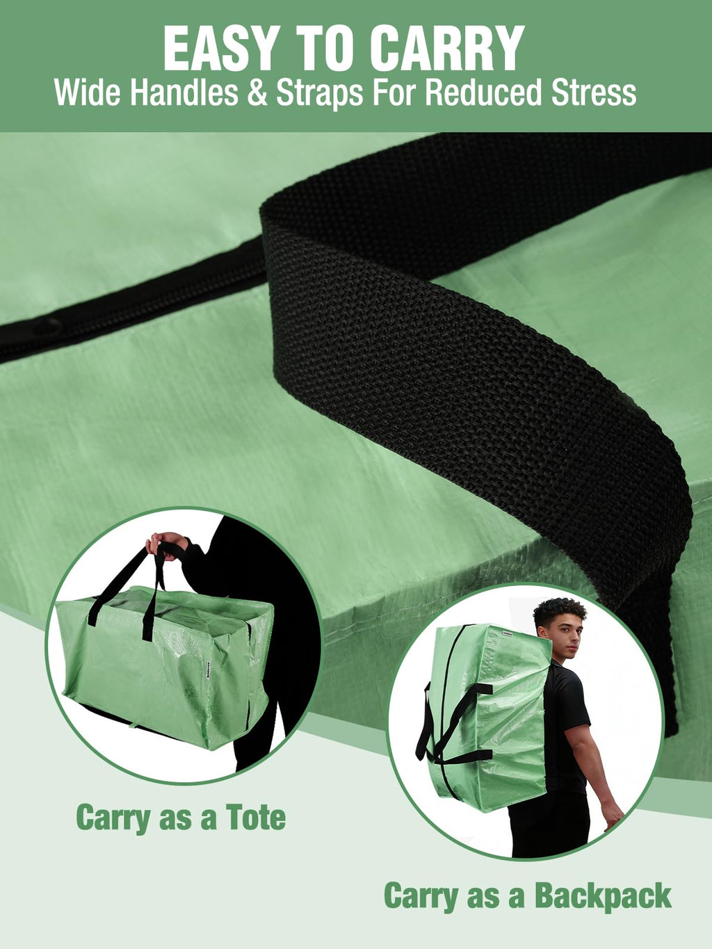 2 Pack Extra Large Moving Bags with Backpack Straps & Handles