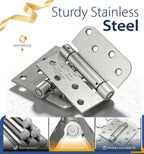 4-Pack 4 Inch Self Closing Door Hinges with Square & 5/8" Corners