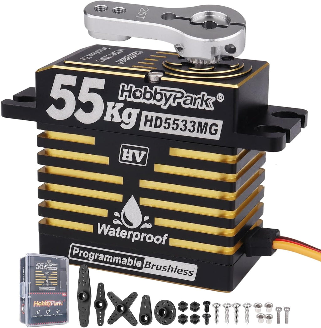 Waterproof RC Servo High Torque Brushless Motor Metal Gear Digital Servo Aluminum Case for 1/8 1/10 RC Crawler SCX10