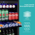 24 Inch Under Counter Beverage Refrigerator, 180 Can Drink Fridge