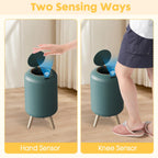 Bathroom Trash Can Automatic Touchless,Gold Green Small Garbage Can