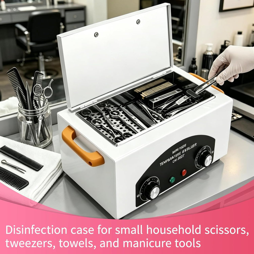 High Temperature Sterilizer Autoclave Machine, 110V 300W 1.5L with Timer Manicure Metal Tool Cleaner