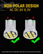 555 Arcade Pinball Led Bulbs White Non-Polar AC DC 6V 6.3V