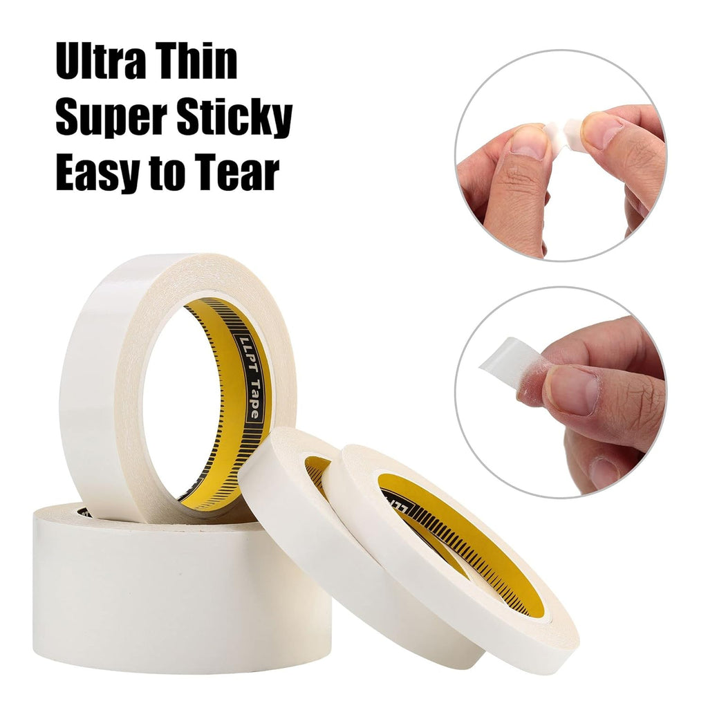 Double Sided Tape 1" x 50 Ft, White, 1 Pack