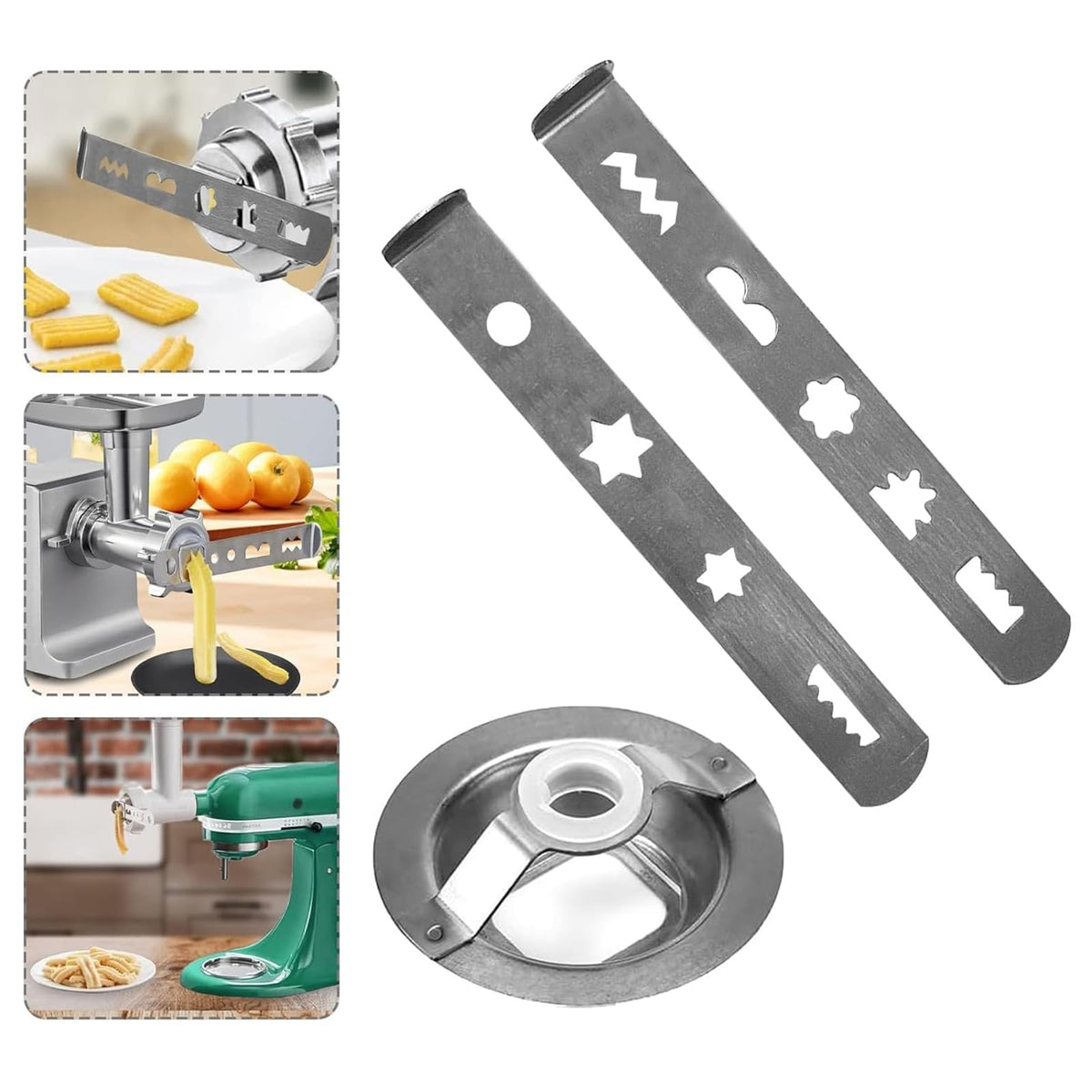 Stainless Steel Meat Grinder Attachments Mixer Pastry Attachments Metal Texture For Multiple Baking And Cooking Needs