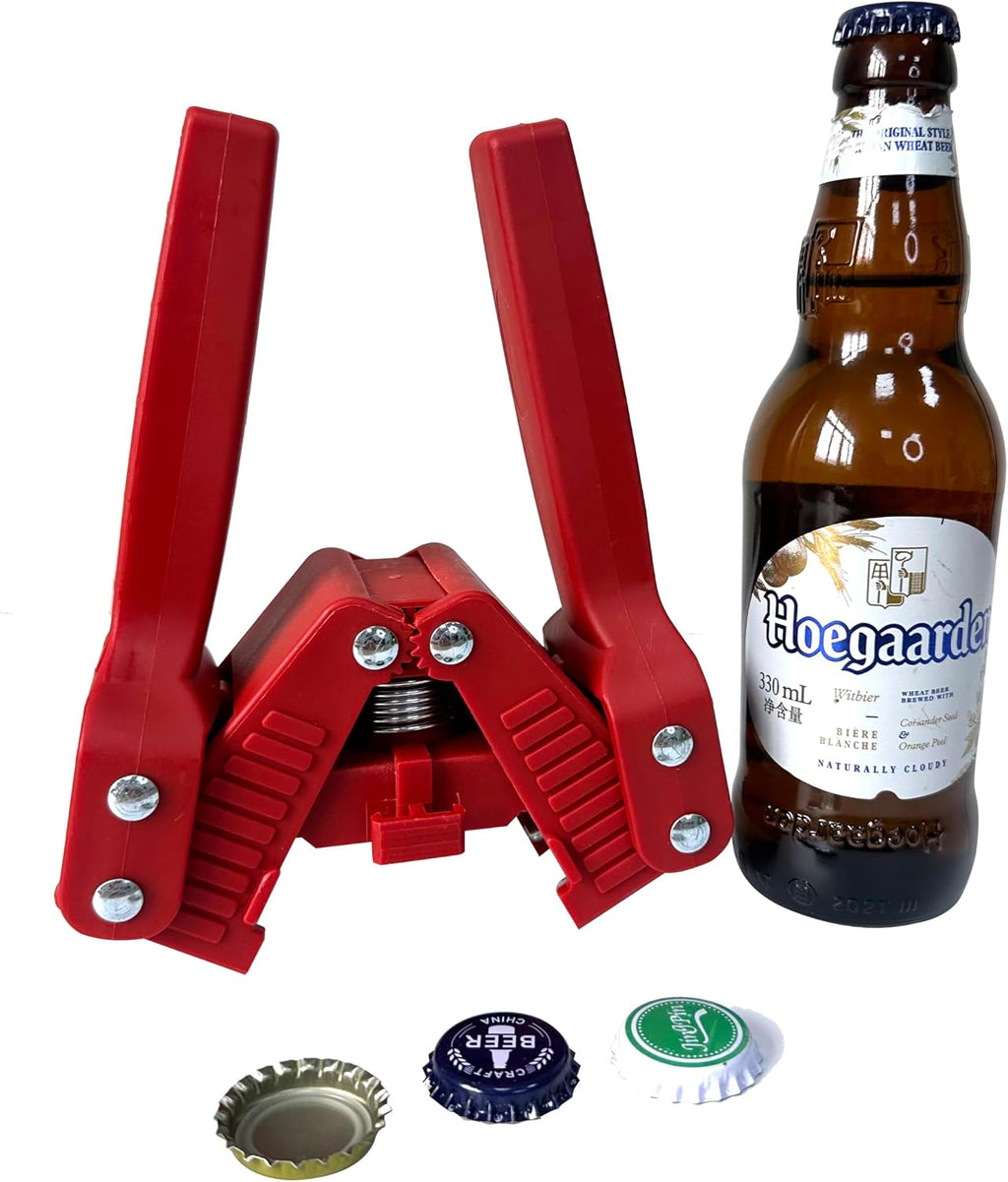 Manual Beer Bottle Capper Tool with 150 count Beer Bottle Caps,26mm Beer Corking Machine for Home Brewing (RED)