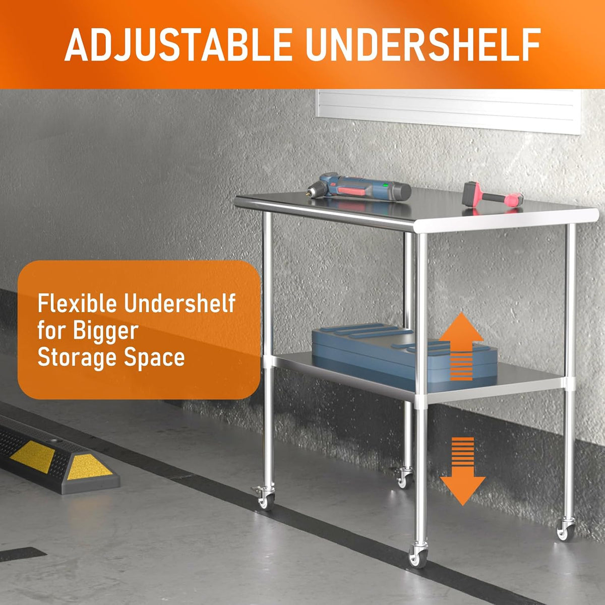 Stainless Steel Prep Table 30 x 36 with Wheel Casters