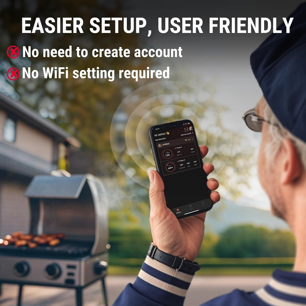 TempSync 450ft Bluetooth Meat Thermometer for Oven with 2 Probes