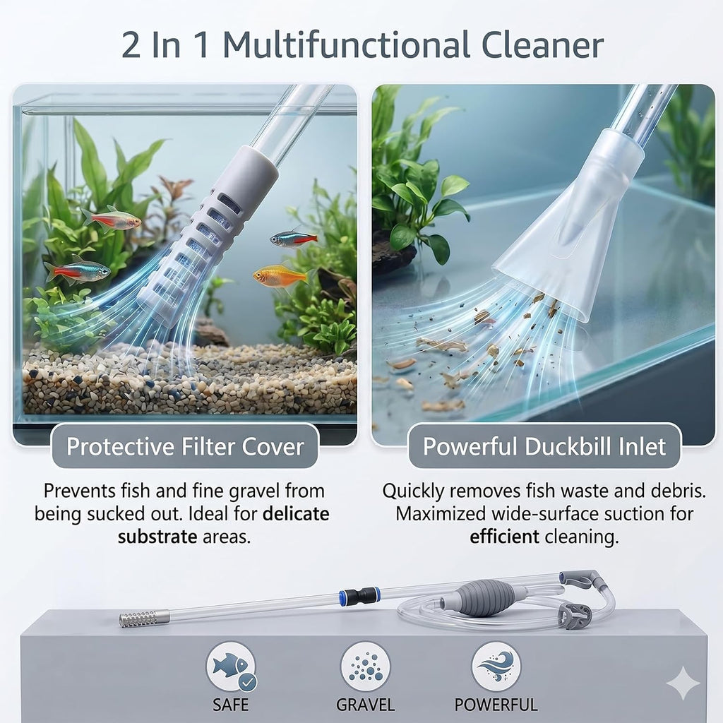 Aquarium Siphon Vacuum and Water Changer Kit for Small Fish Tanks