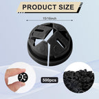 500pcs Non-Metallic Push-in Cable Connectors, 3/8-1/2 Inch (Black)