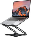 Adjustable Laptop Stand for Desk, Metal Foldable Laptop Riser Holder, Portable Ventilated Cooling Desk Book Shelf