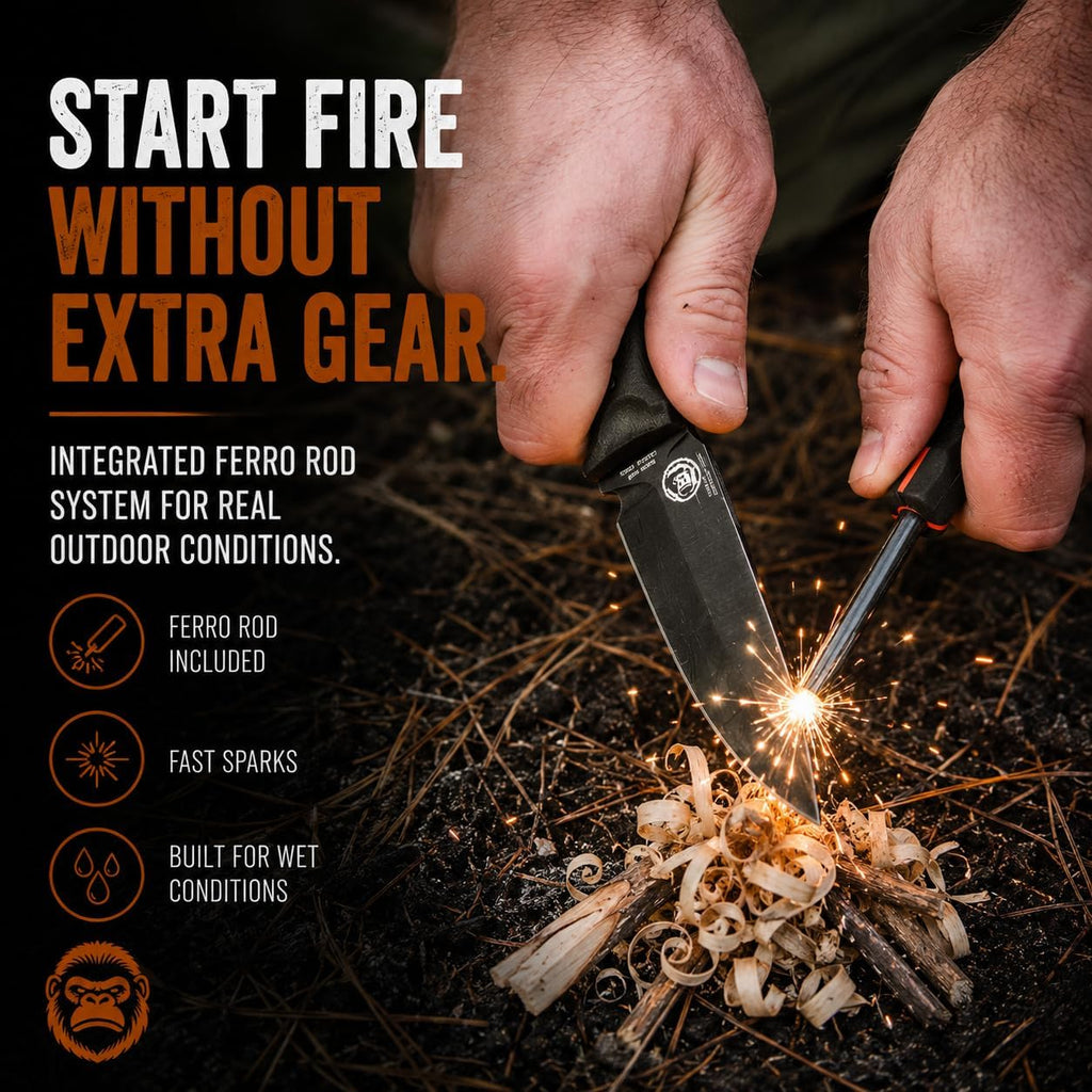 Bloodline Fixed Blade Survival Knife – Full Tang 1095 High Carbon Steel Bushcraft & Hunting Knife with G10 Handle
