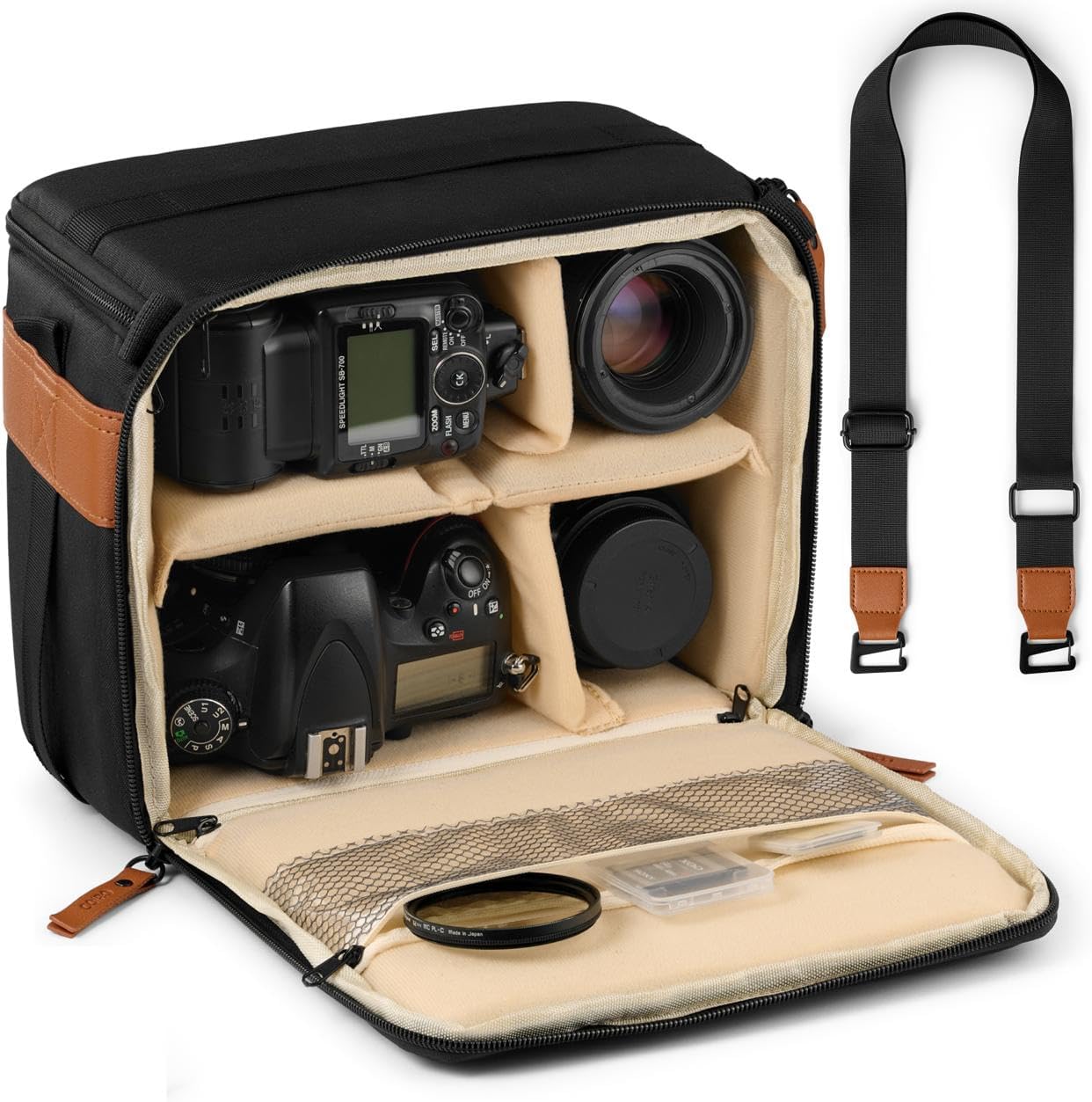 Camera Bag for Digital DSLR SLR, Protection, Waterproof Mirrorless Small Camera Bag, Camera Lens Case, Travel