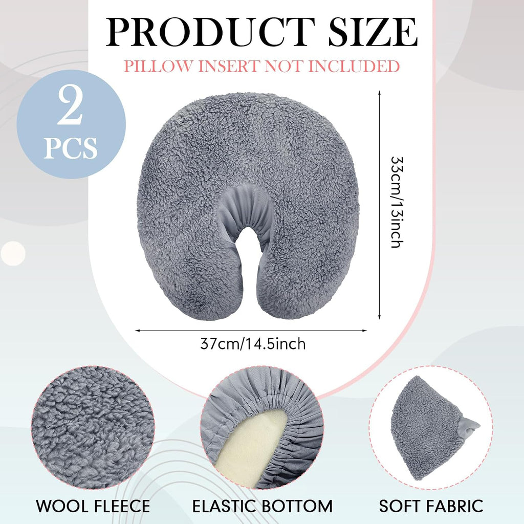 2 Pcs Massage Face Cradle Cover Fleece Massage Table Headrest Cover 14.6'' x 13'' Beauty Bed Headrest Pillow Pad