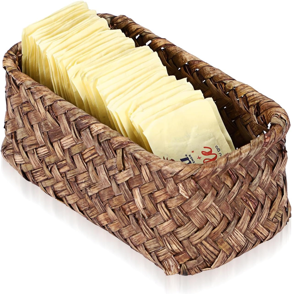 Sugar Packet Holder, Wicker Sugar Caddy Bowl for Restaurant, Tea Bag Organizer, Small Condiments Packet Holder Drink
