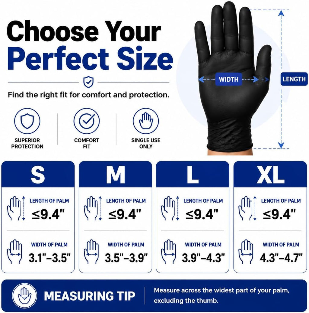 Nitrile Disposable Gloves, Food Grade, 5 Mil, Large 100 Count