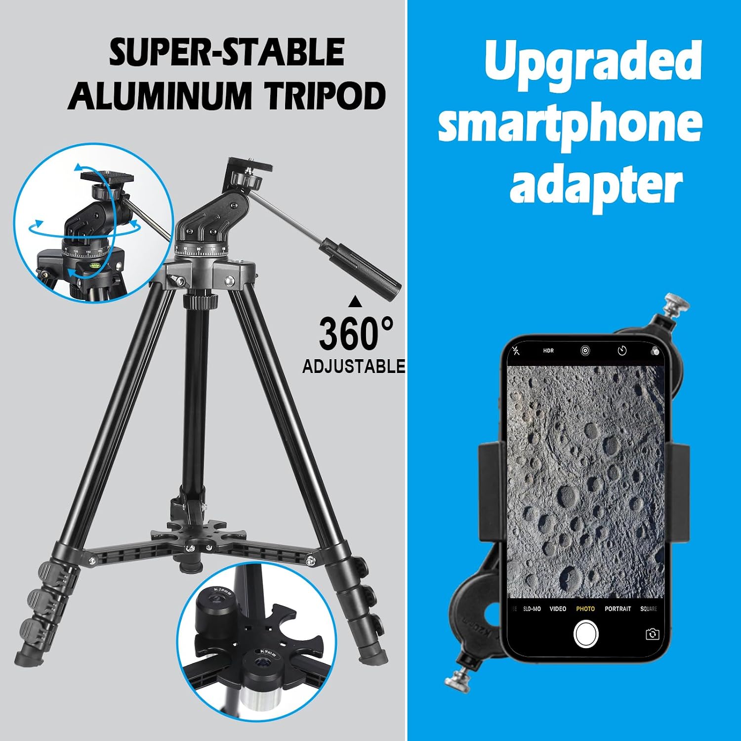 Telescope for Adults High Powered, 80mm Aperture 600mm AZ Mount Refractor Telescope for Kids Beginners - Portable