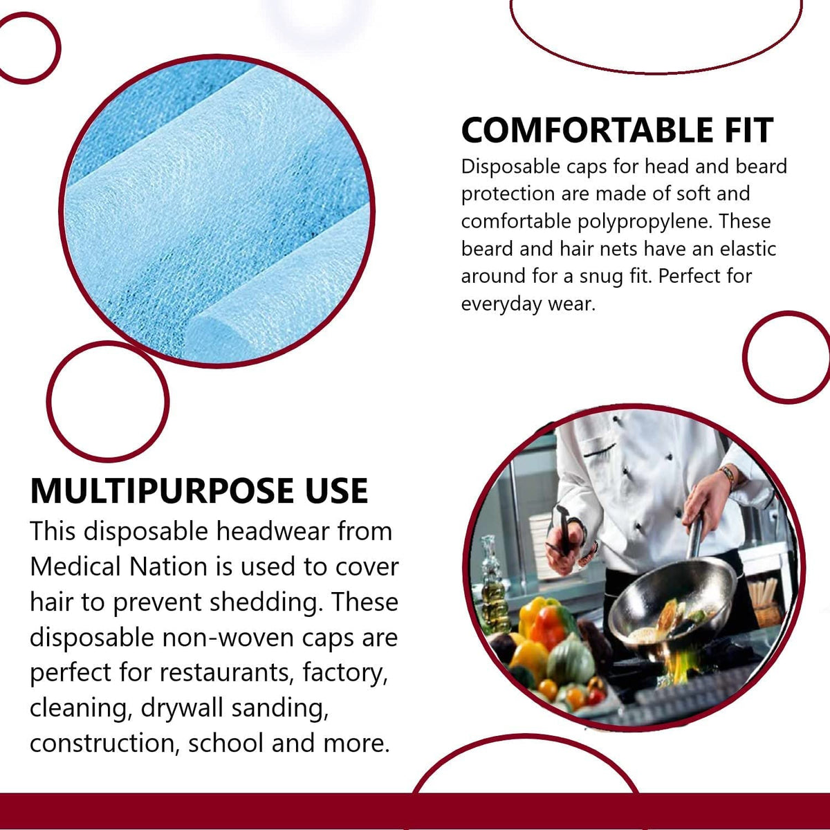 Case of 1000 Disposable Beard Nets for Men - Full Coverage Beard Covers, Breathable Beard Guards Food Service