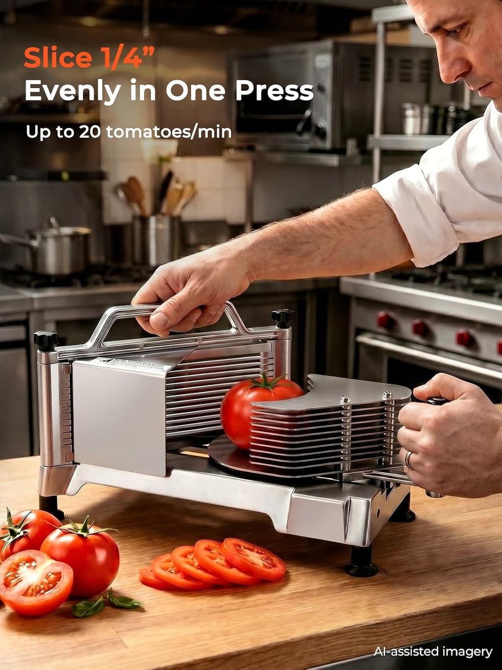 Commercial Tomato Slicer Manual Stainless Steel Food Slicer