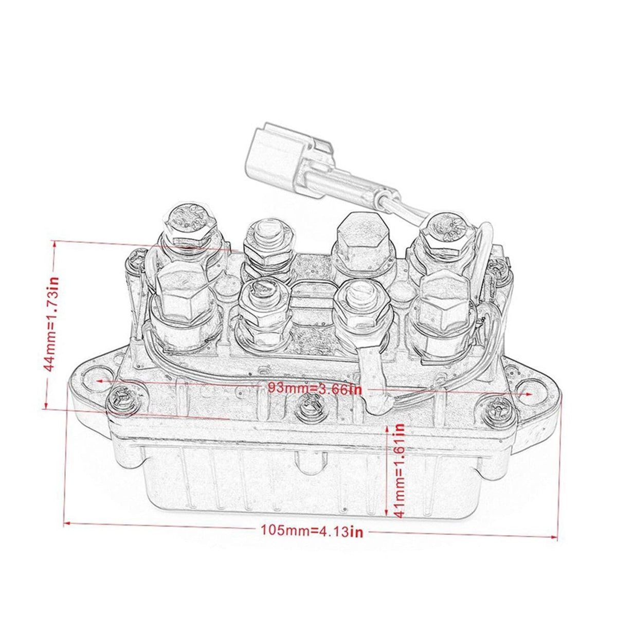 Starter Relay Solenoid Compatible with Yamaha F25 F40 F50 F60 F70 F75 TLR TJR F80 F90 F100 F115 F125 F130 F150 F175 F200 F225 F250