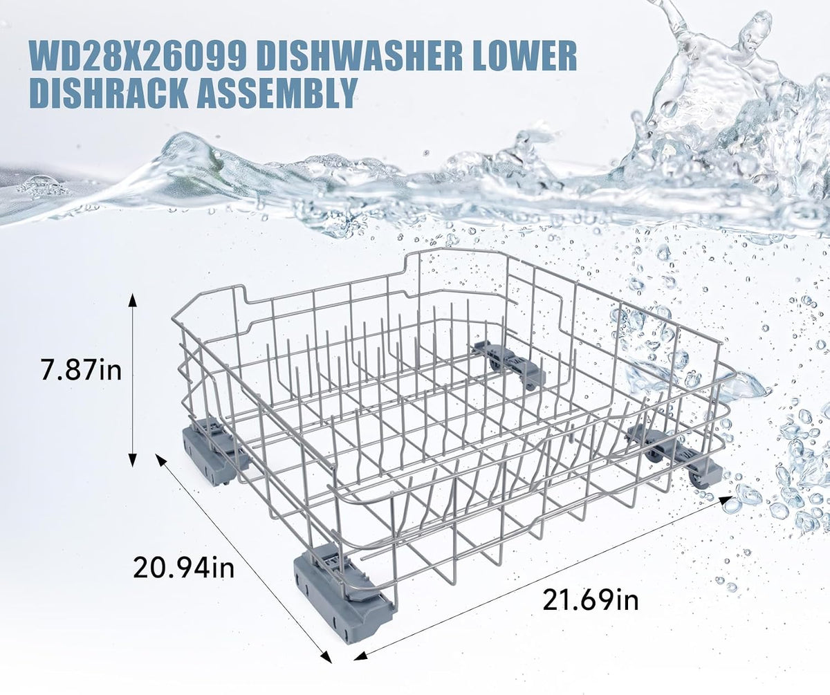 WD28X34744 WD28X26099 Dishwasher Lower Rack Compatible with GE Dishwashers