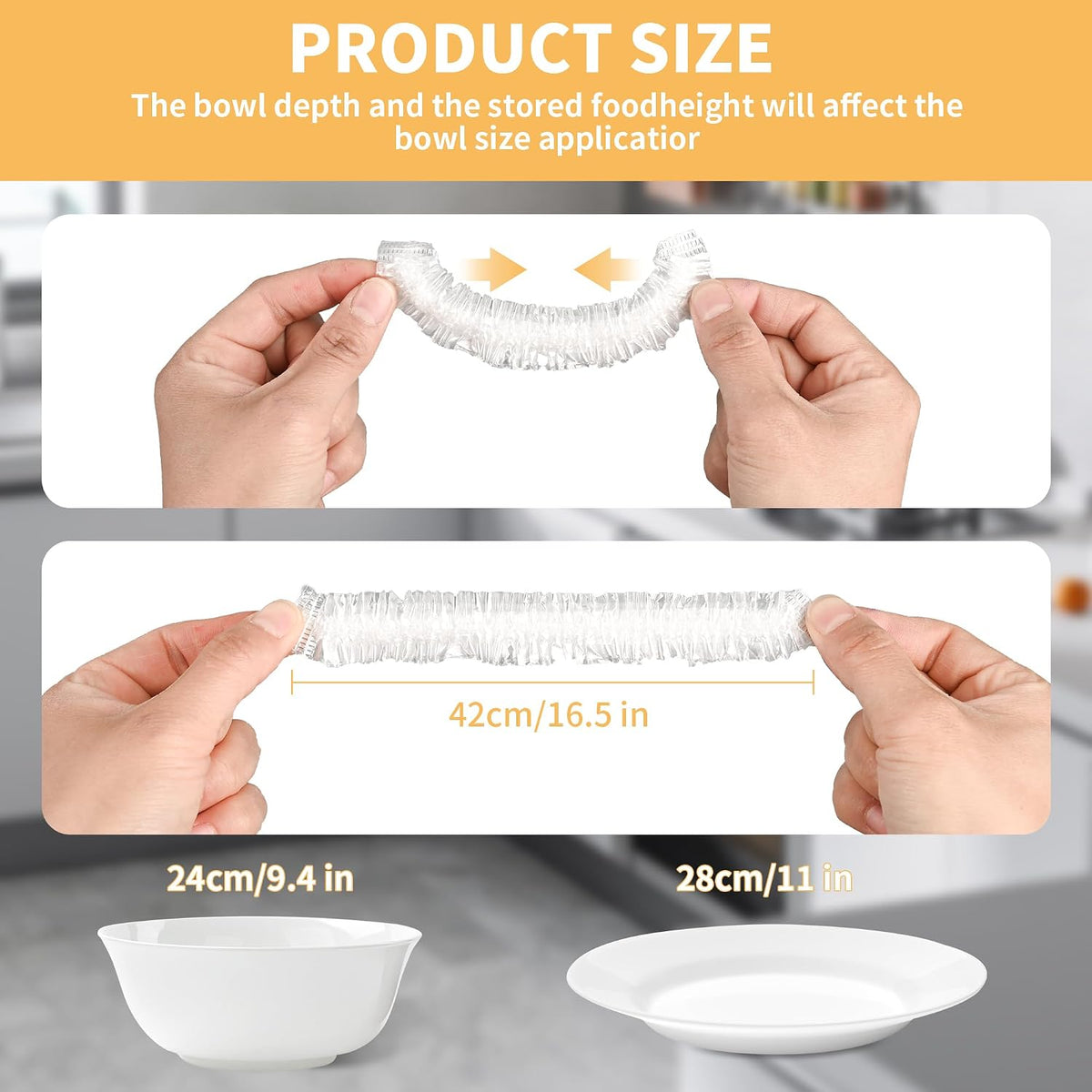 200 Bowl Covers for Bread Proofing,Elastic Large Plastic Wrap for Food