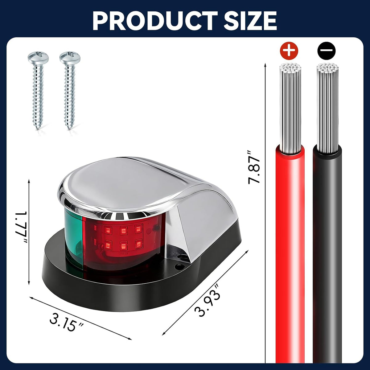Boat Light, Lights for Boat, Navigation Lights, Red Green LED 12V 1 Pack